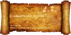 Ludmerszki Klió névjegykártya